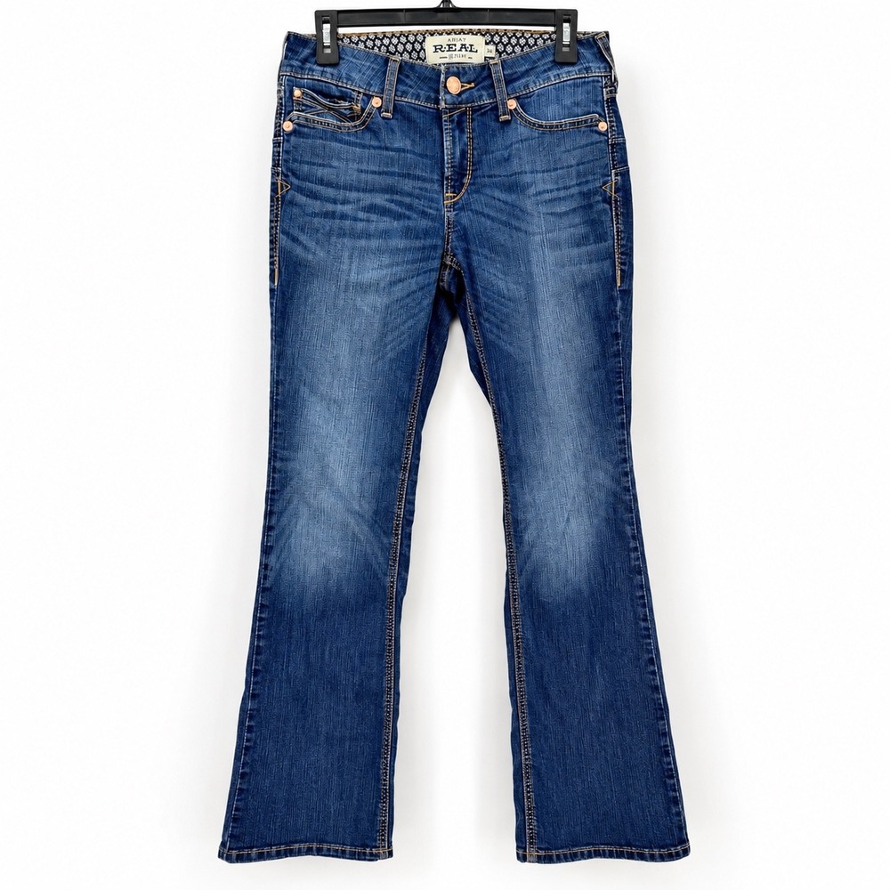 Ariat REAL Denim Womens 26 Medium Wash Bootcut Stretch Jeans Mid Rise Western